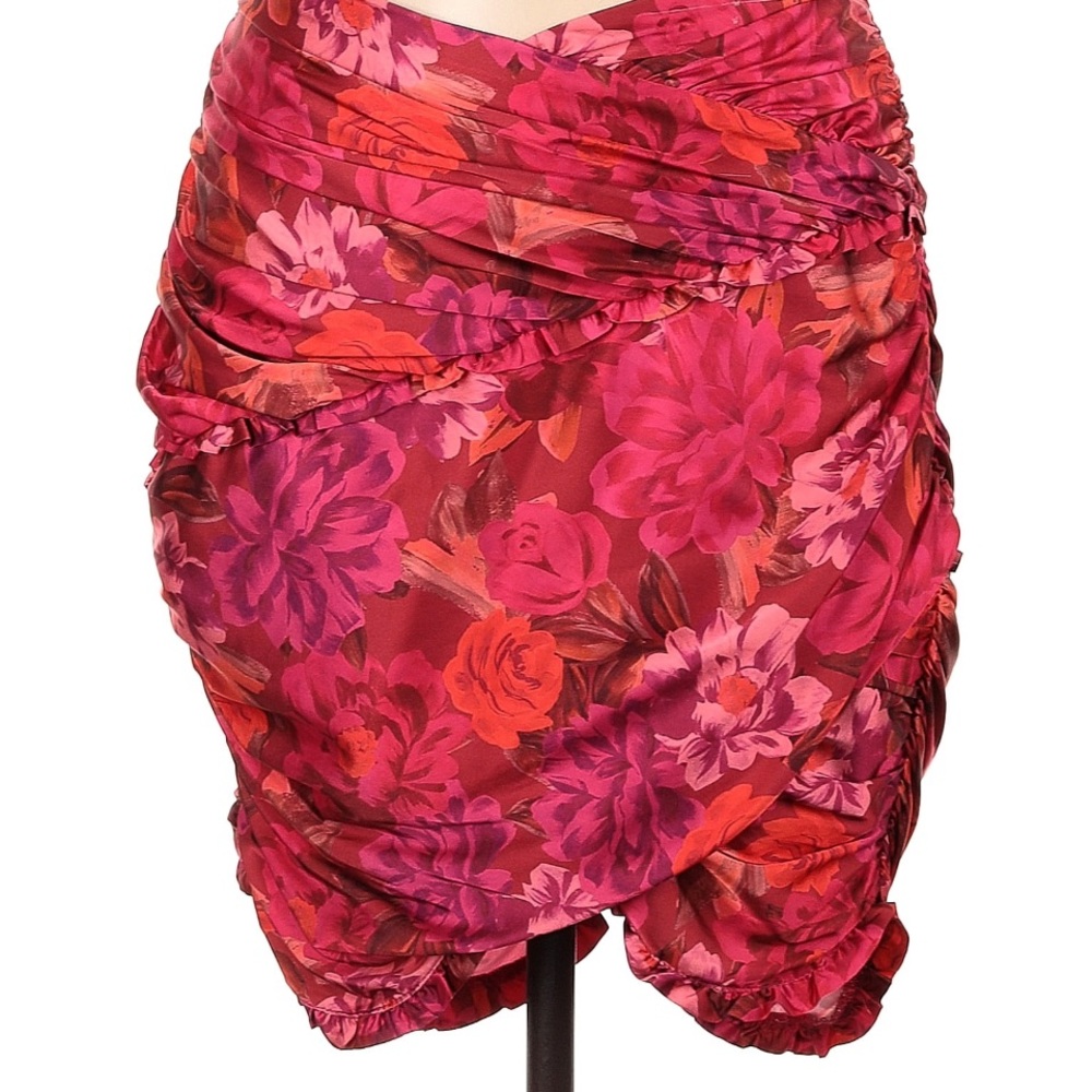 For Love And Lemons Alia Mini Skirt in Red